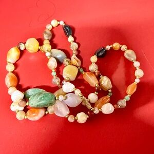 Multicolor Beaded Necklace Vintage Agate 1960’s